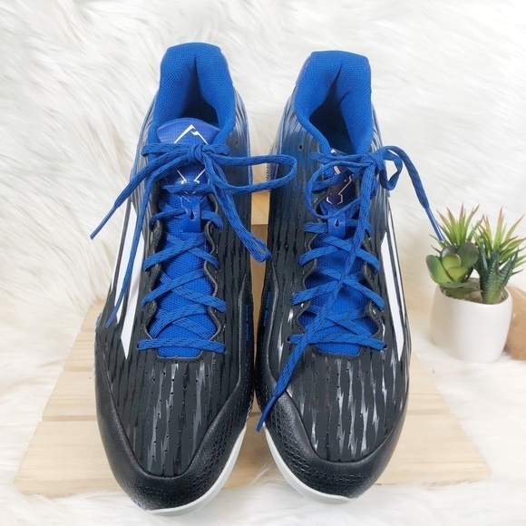 Adidas PowerAlley 3 Core Blue Baseball Cleats - Picture 3 of 7